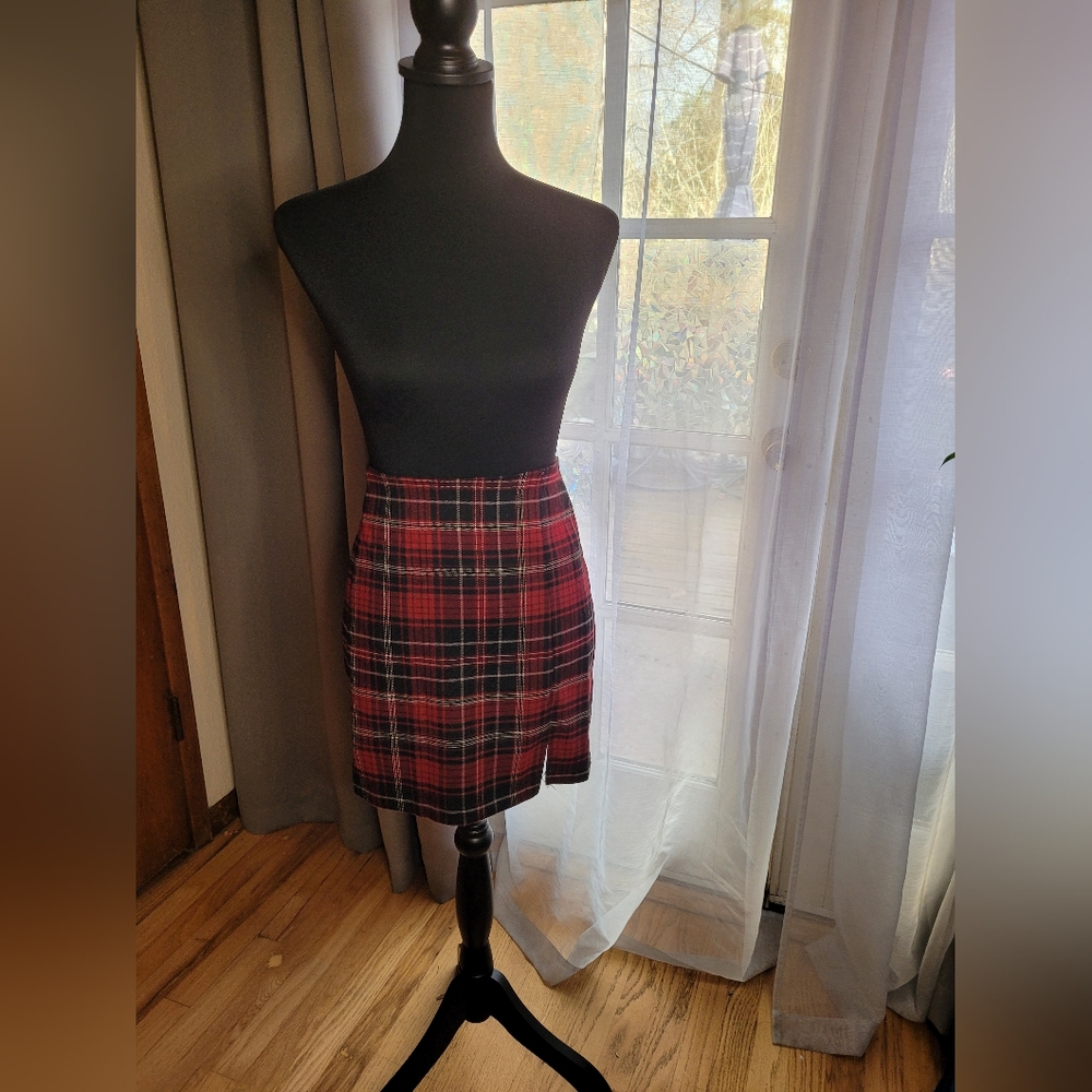 Plaid Red and Black Women's Skirt
